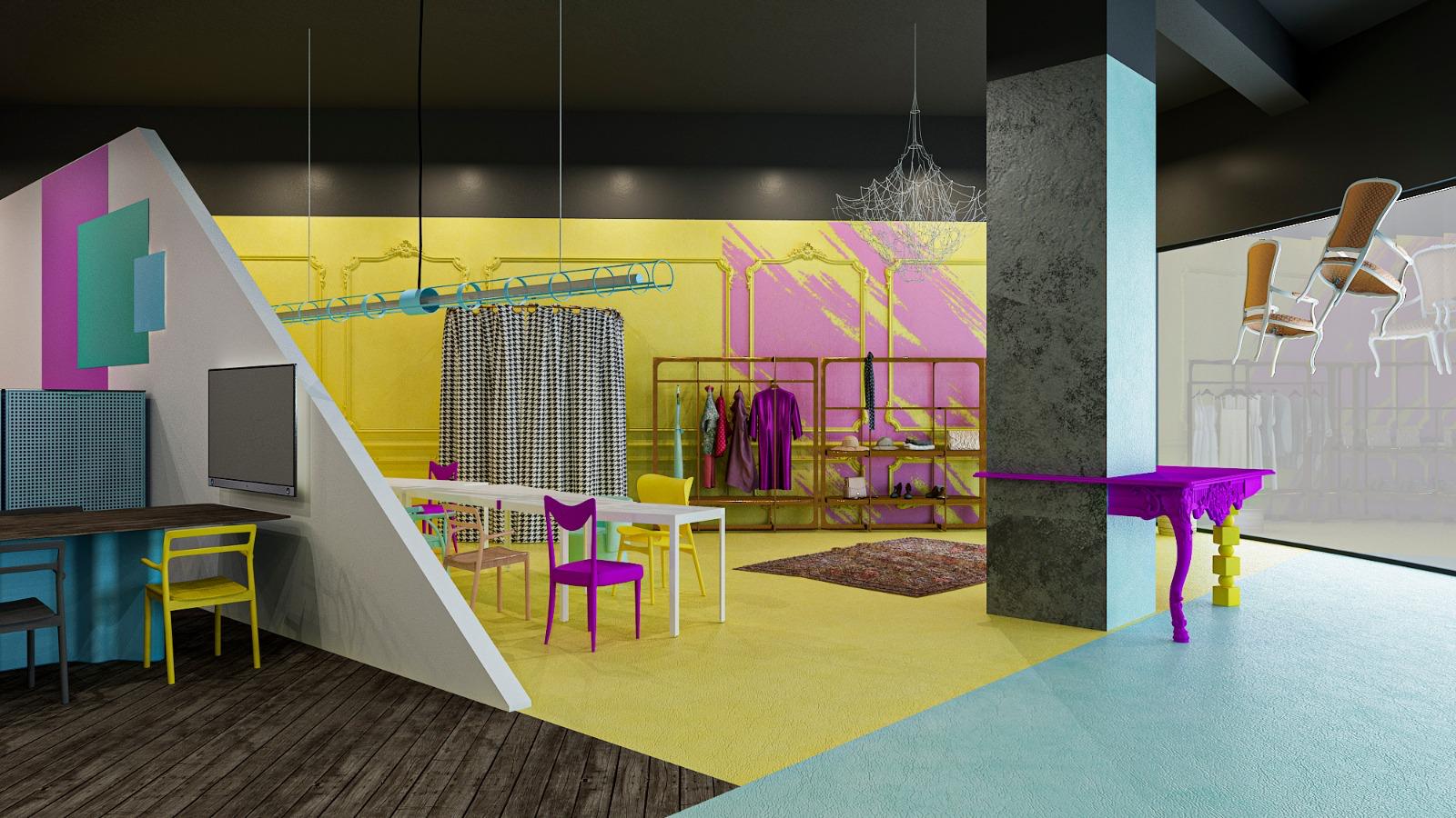 Showroom alanında deneyim odaklı yerleşim